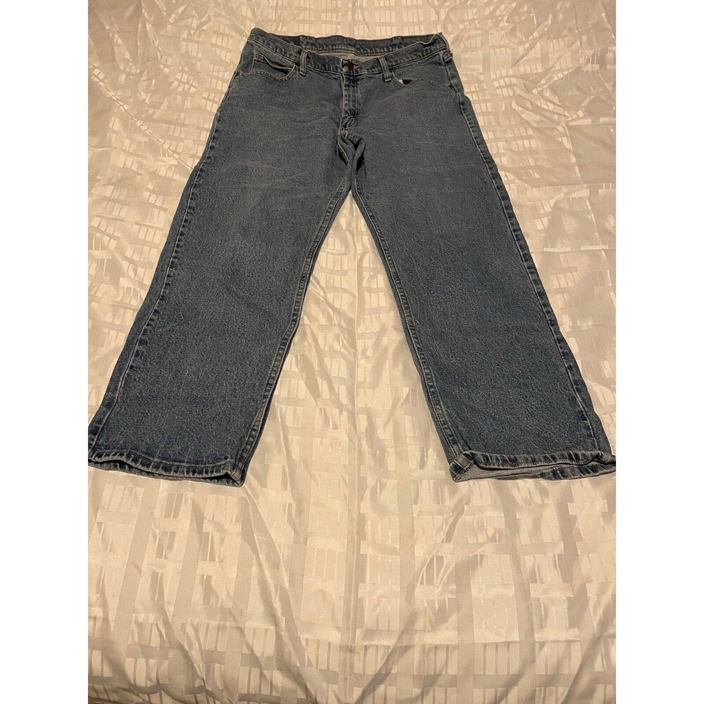 Wrangler Blue Jeans Men’s 36x30 Relaxed Fit Flex Cowboy Cut Denim Western